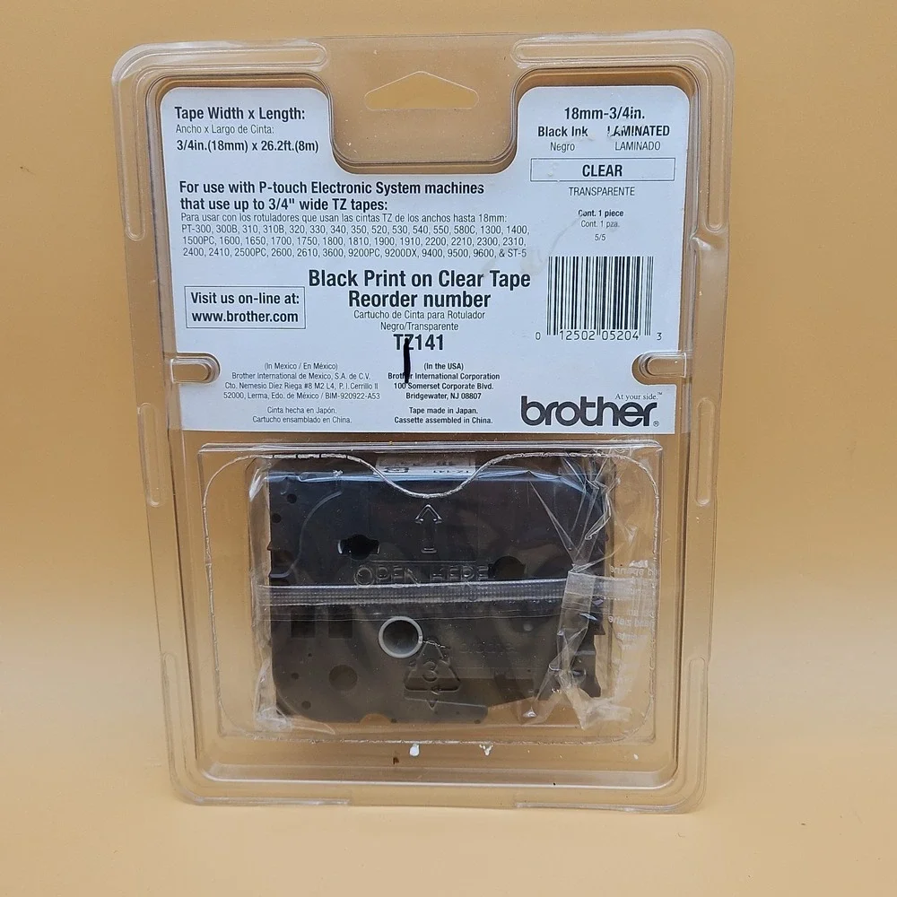 Brother P-Touch TZ-141 Genuine Black Ink on 3/4